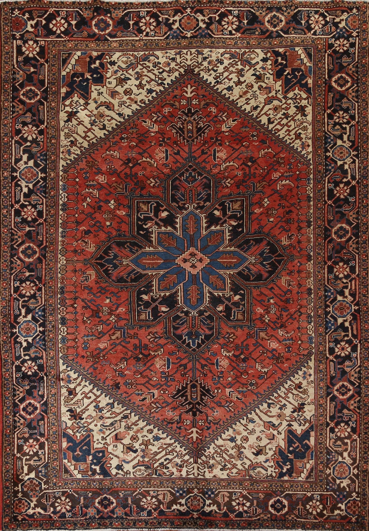 Vegetable Dye Heriz Persian Area Rug 7x10