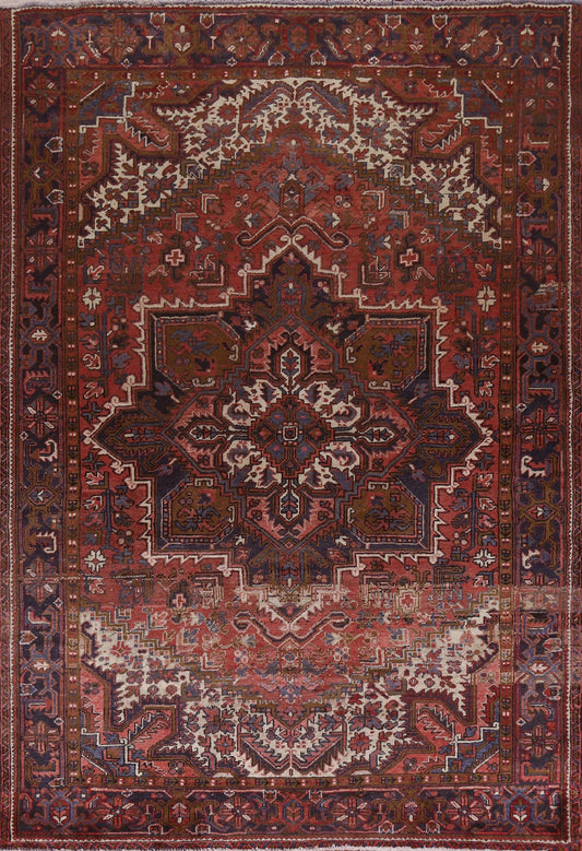 Hand-Knotted Heriz Persian Area Rug 8x11