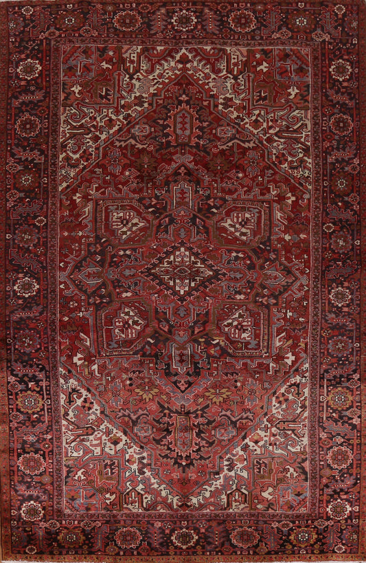 Vintage Red Heriz Persian Area Rug 9x12