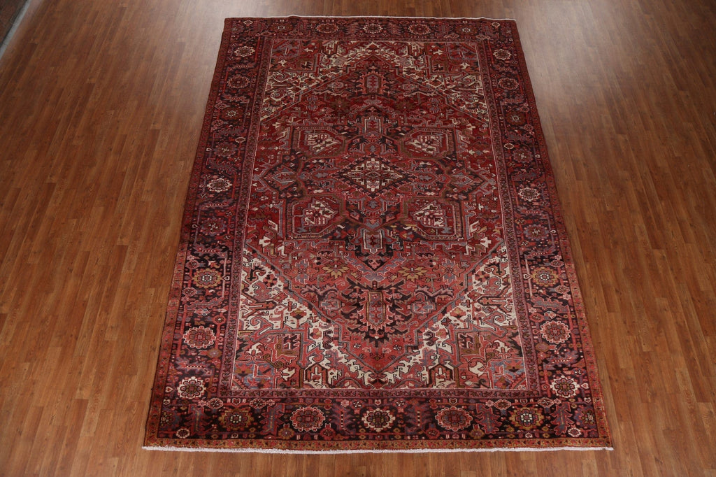 Vintage Red Heriz Persian Area Rug 9x12