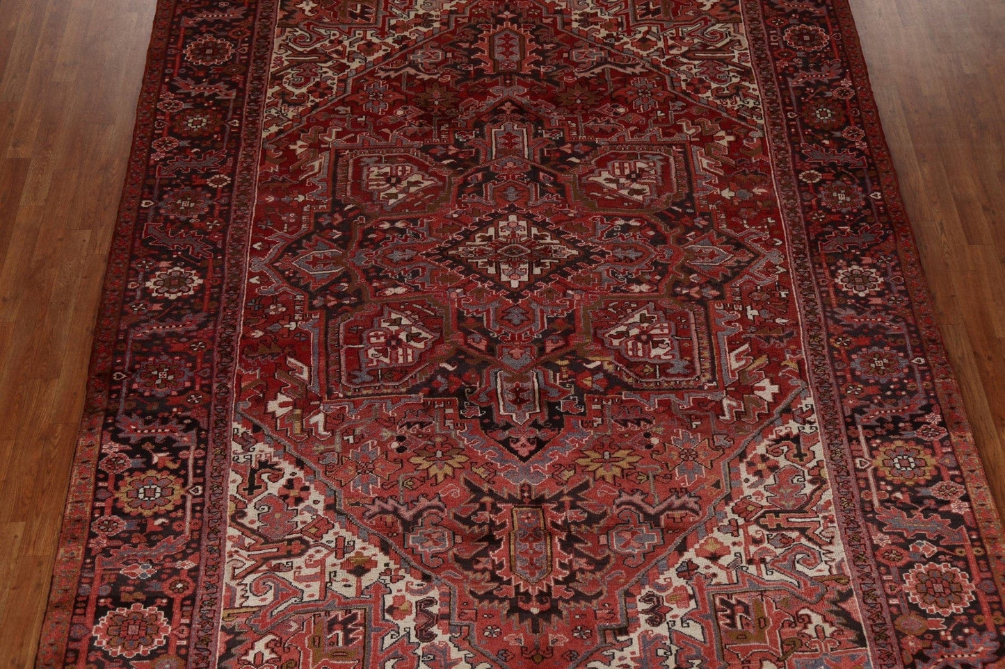 Vintage Red Heriz Persian Area Rug 9x12