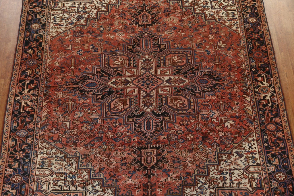 Geometric Wool Heriz Persian Area Rug 9x11