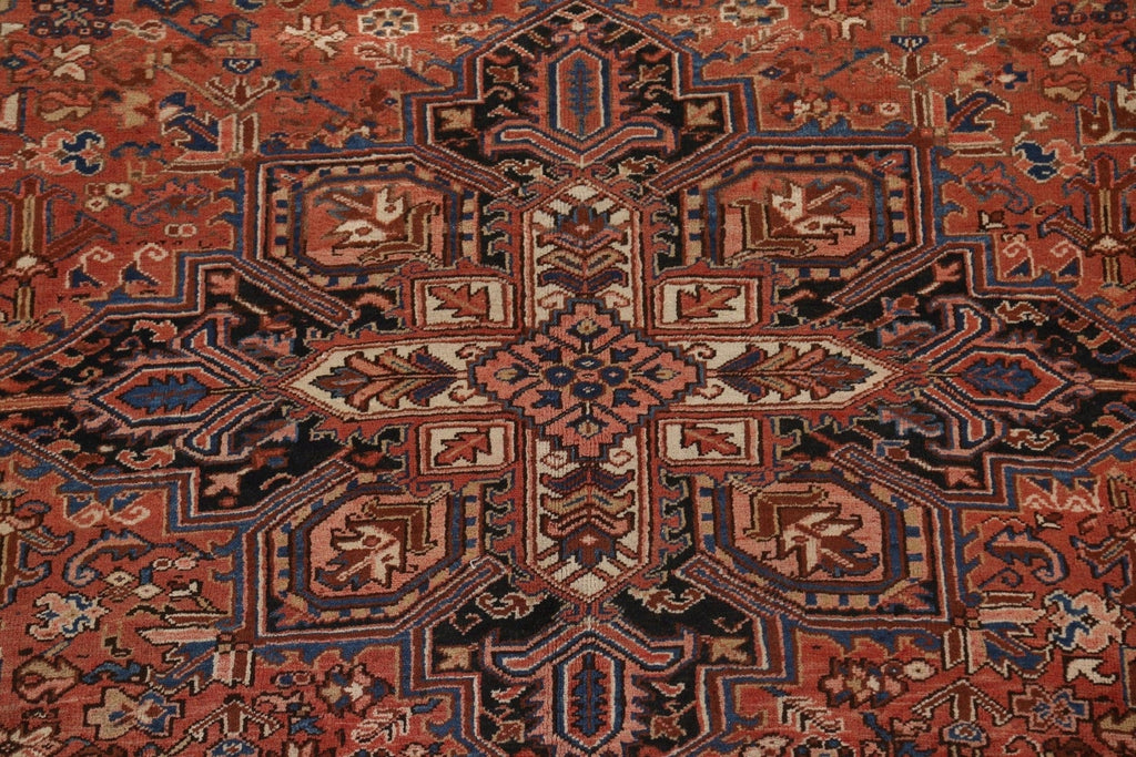 Geometric Wool Heriz Persian Area Rug 9x11