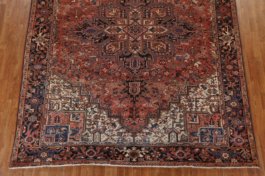 Geometric Wool Heriz Persian Area Rug 9x11