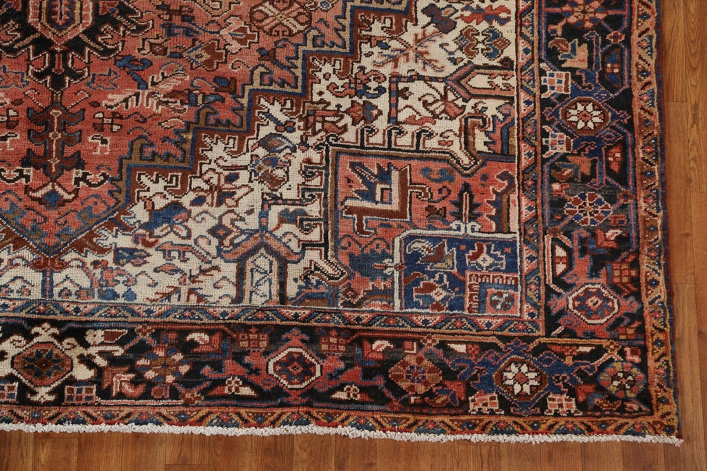 Geometric Wool Heriz Persian Area Rug 9x11