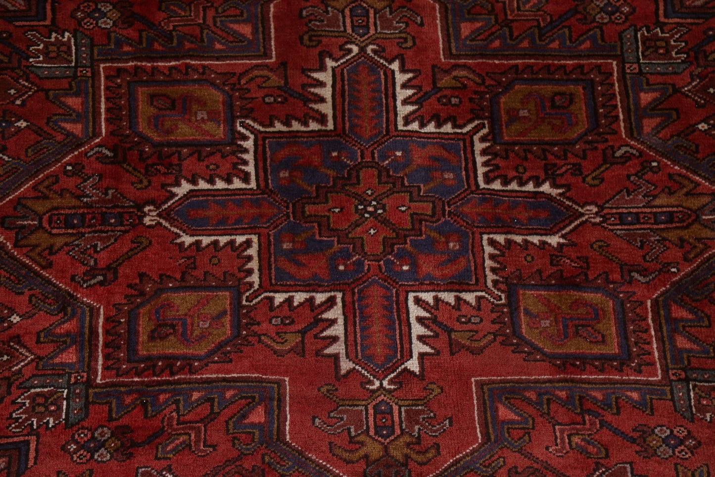 Red Geometric Heriz Persian Area Rug 7x9