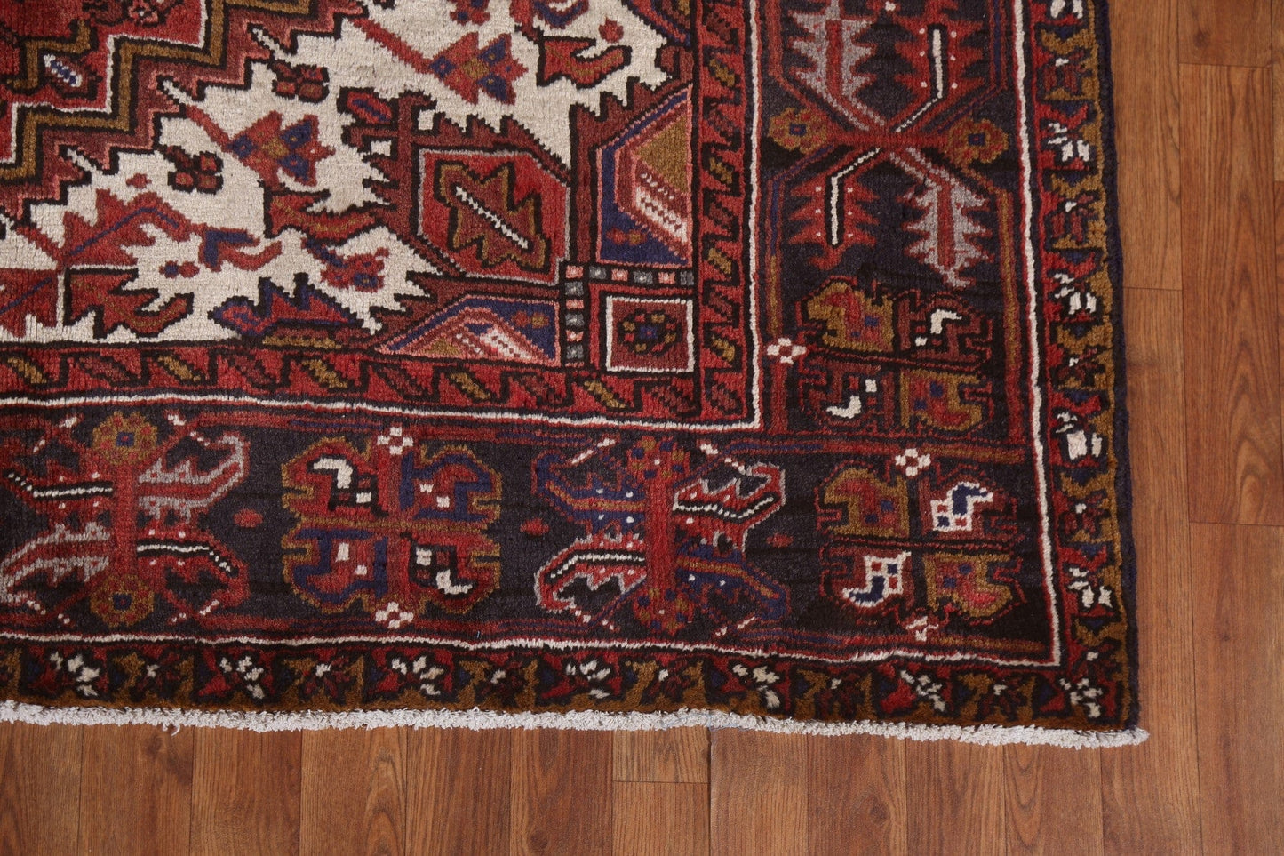 Red Geometric Heriz Persian Area Rug 7x9