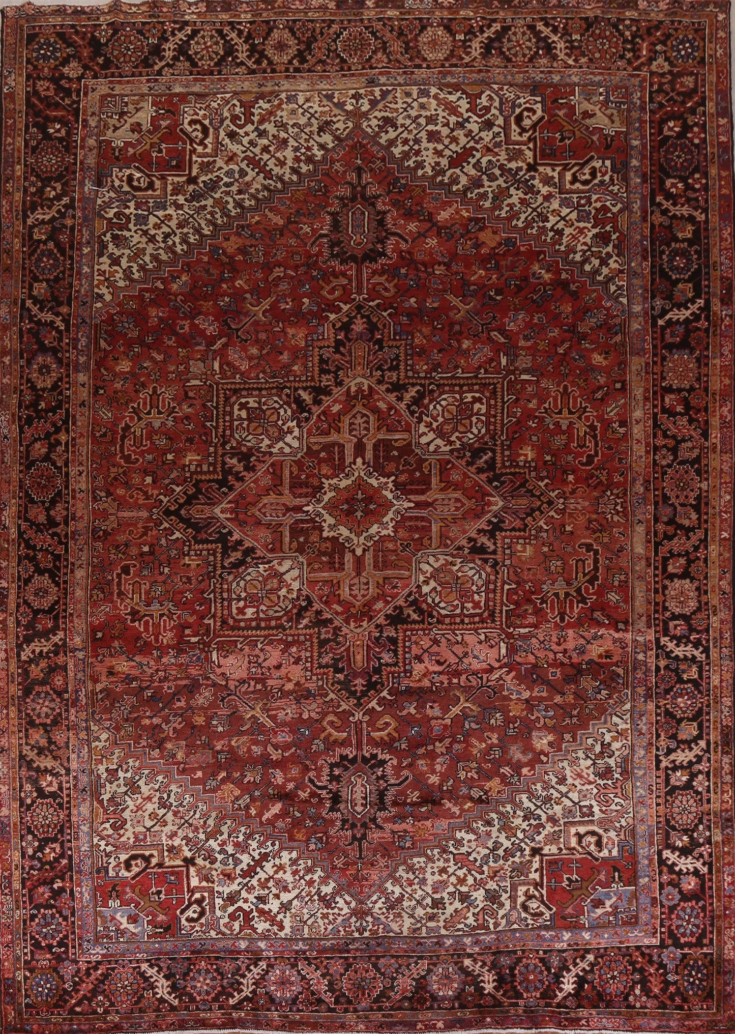 Red Geometric Heriz Persian Area Rug 10x12