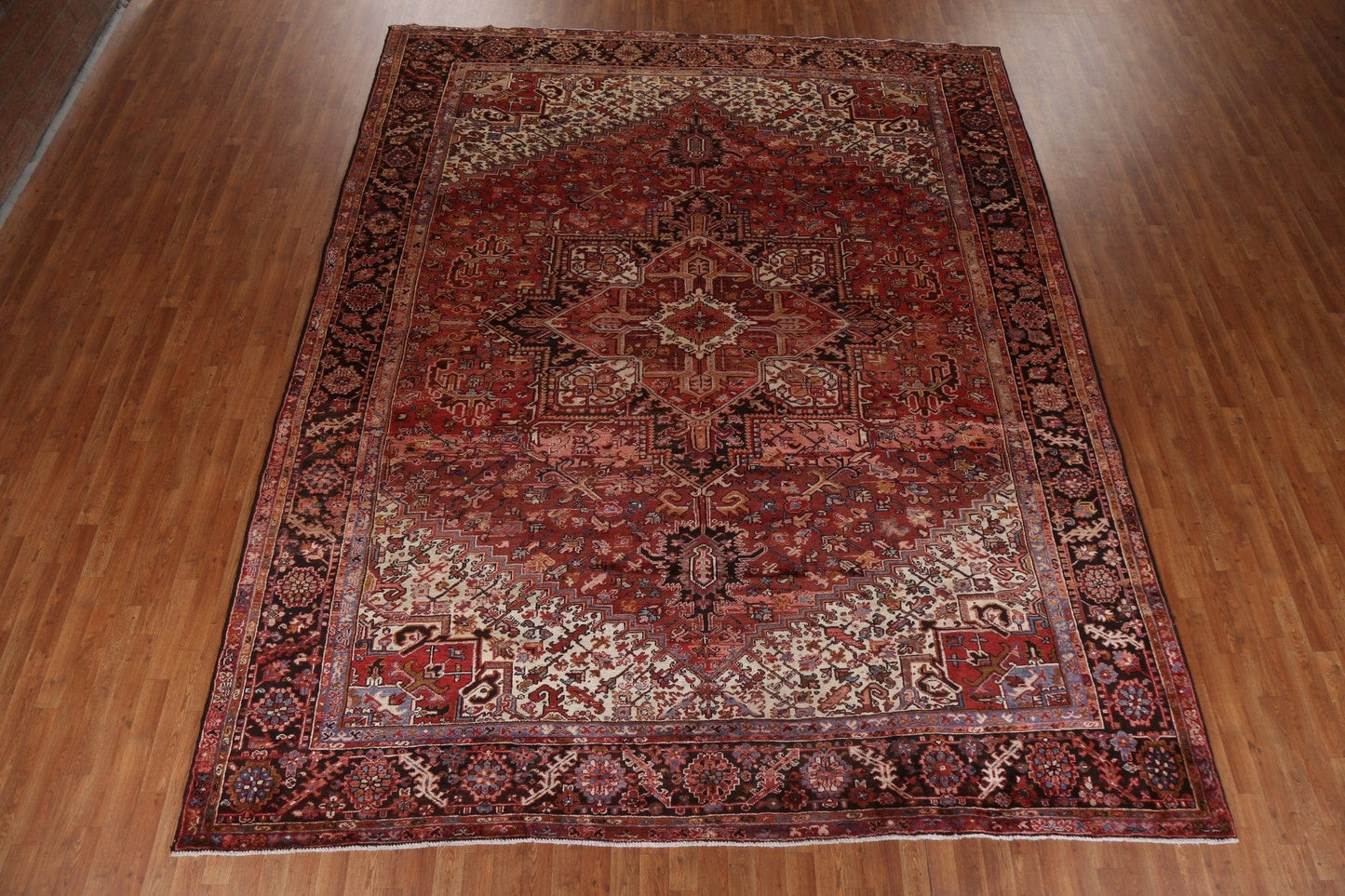 Red Geometric Heriz Persian Area Rug 10x12