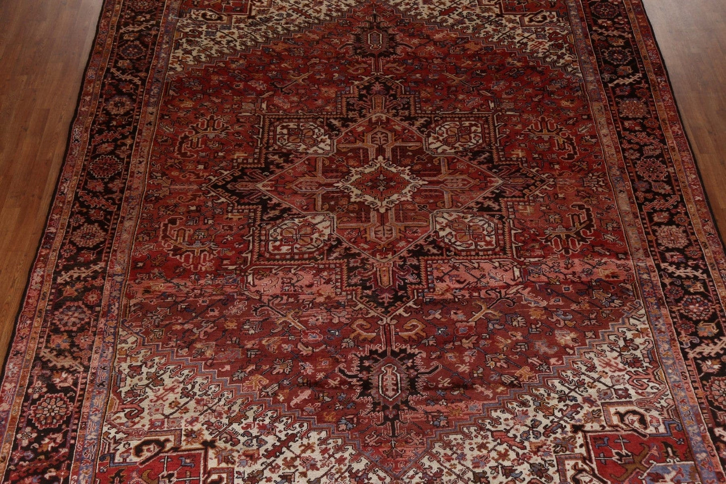 Red Geometric Heriz Persian Area Rug 10x12