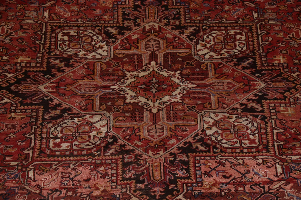 Red Geometric Heriz Persian Area Rug 10x12