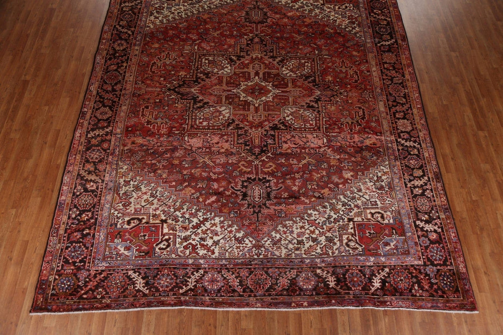 Red Geometric Heriz Persian Area Rug 10x12