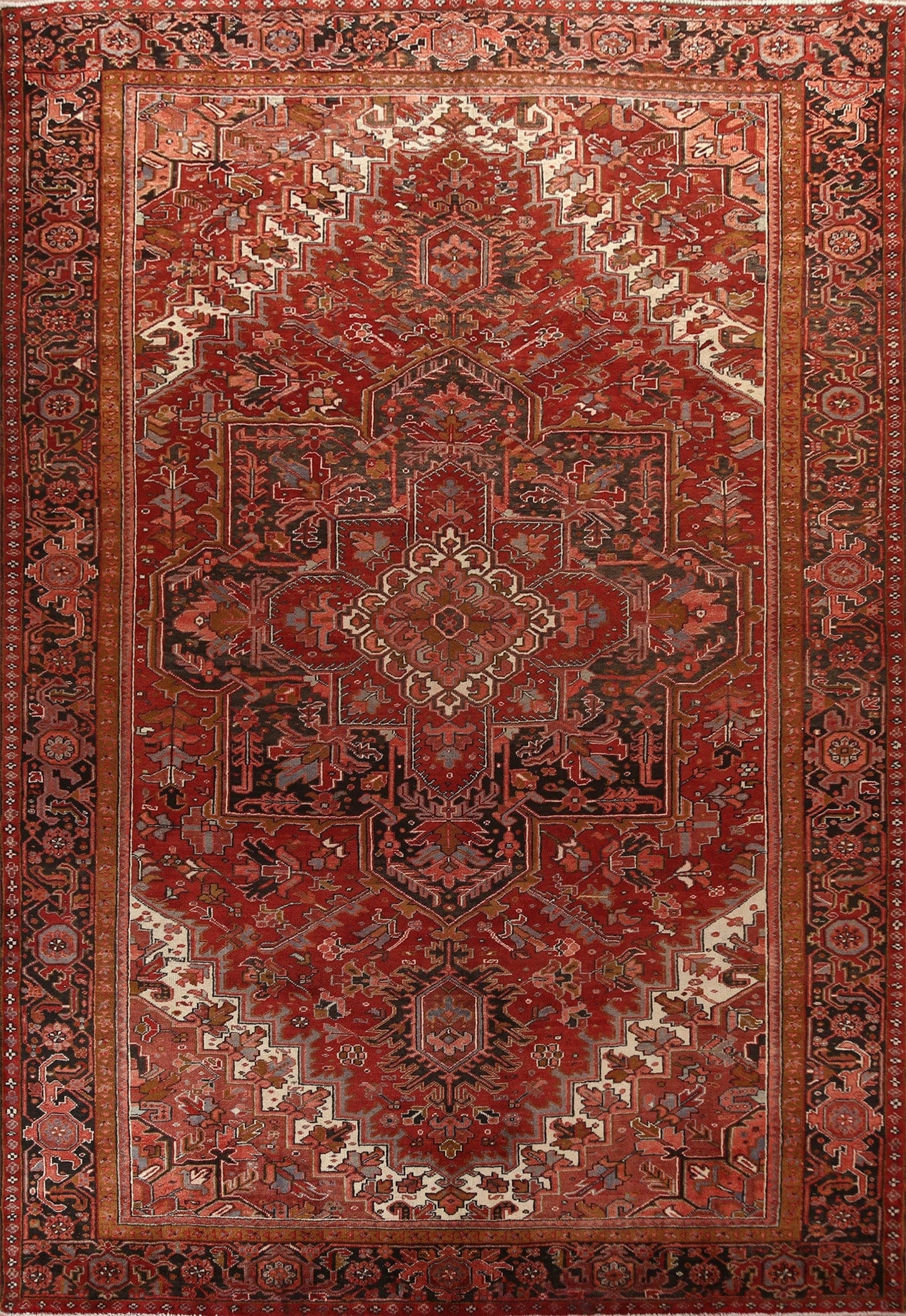 Vegetable Dye Wool Heriz Persian Area Rug 10x13