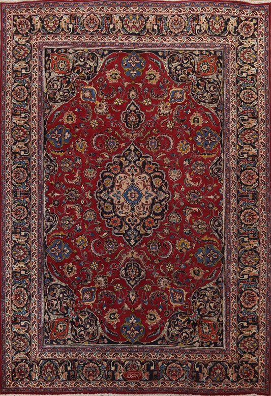 Floral Red Mashad Persian Area Rug 8x11