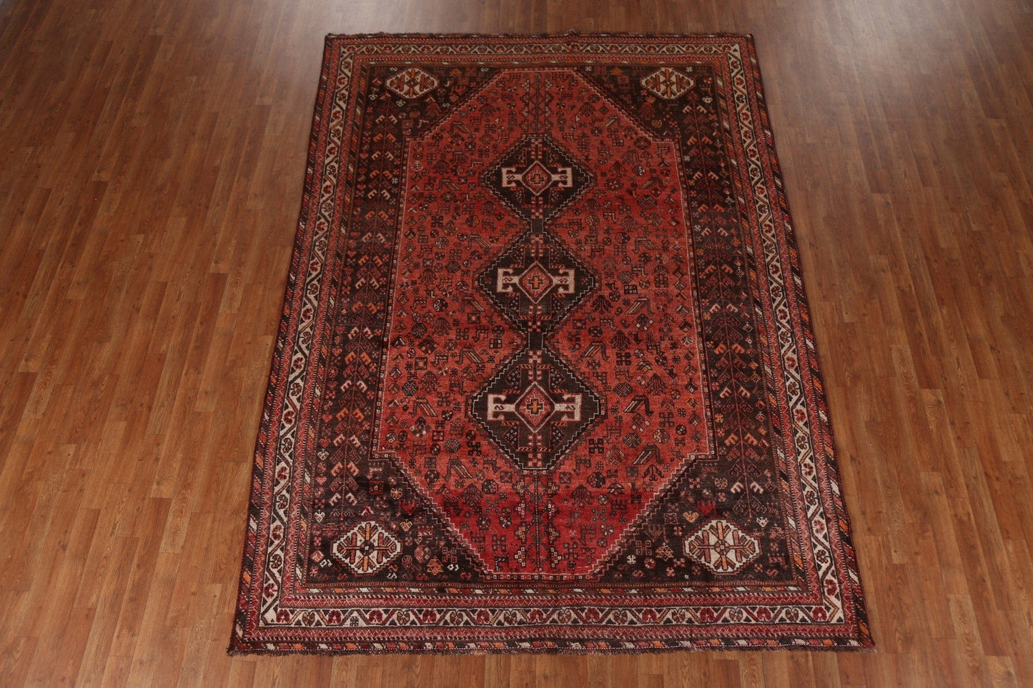 Vegetable Dye Tribal Qashqai Persian Area Rug 7x10