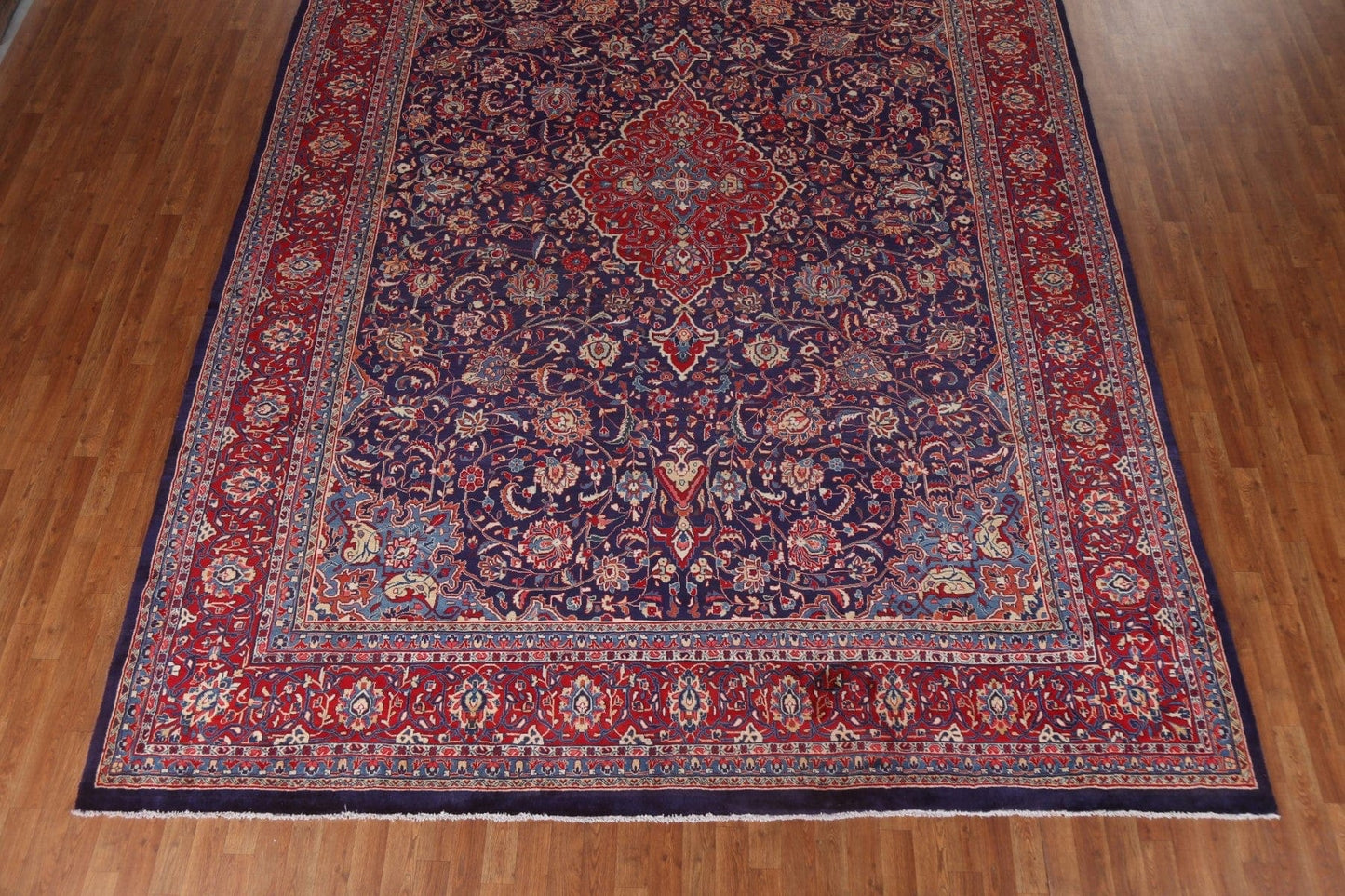 Navy Blue Floral Sarouk Persian Area Rug 10x14