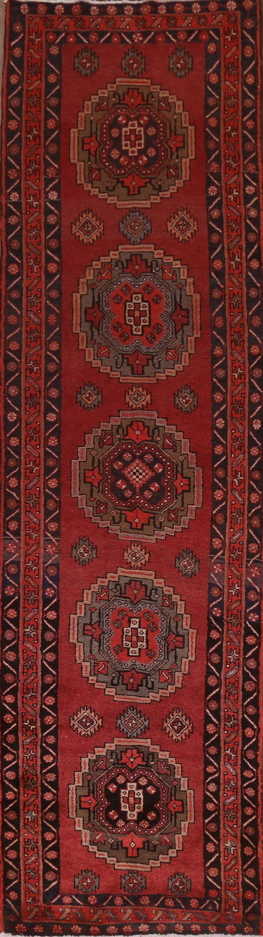 Geometric Wool Ardebil Persian Runner Rug 3x13