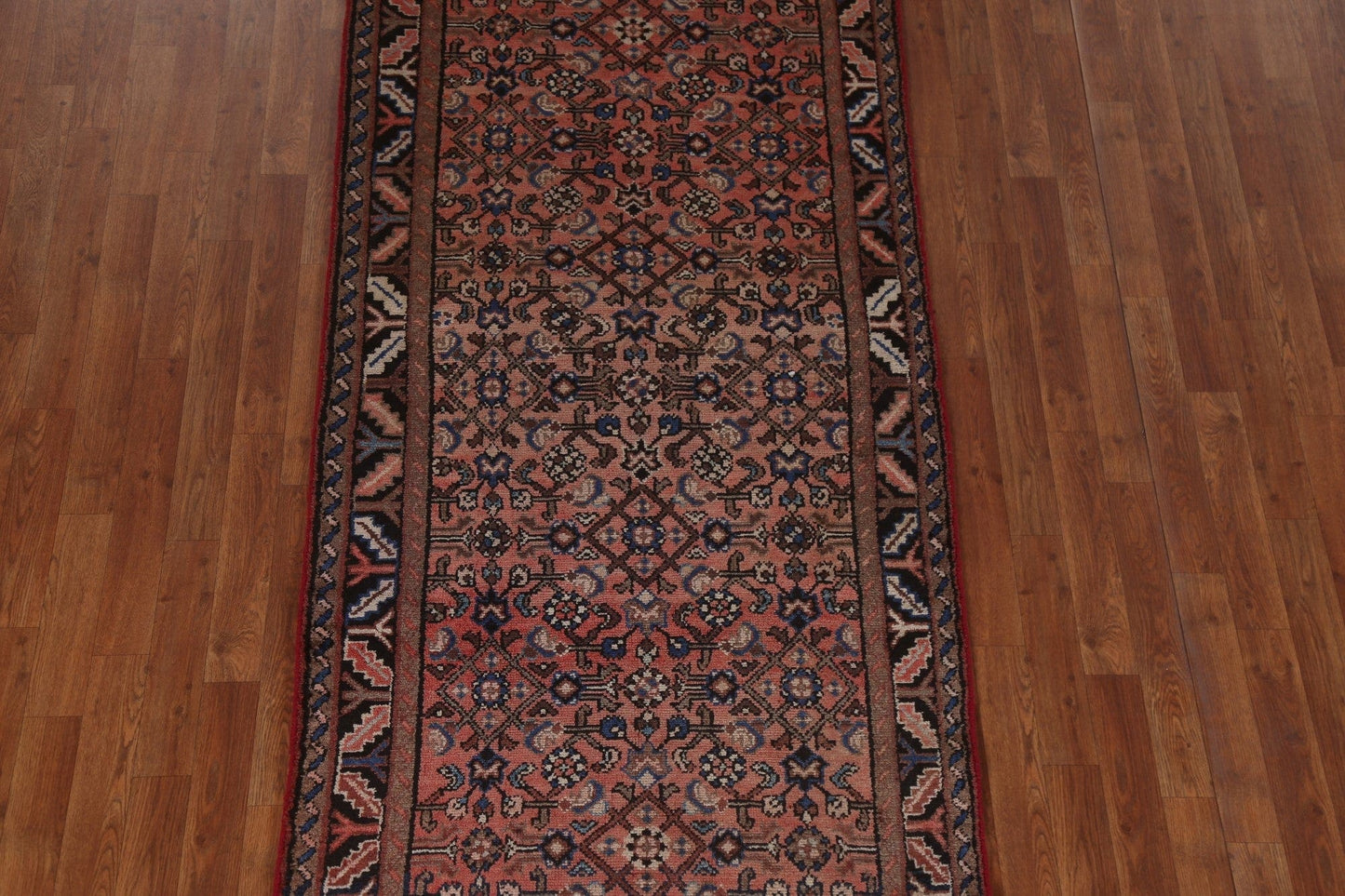 Vintage Wool Hamedan Persian Runner Rug 3x10