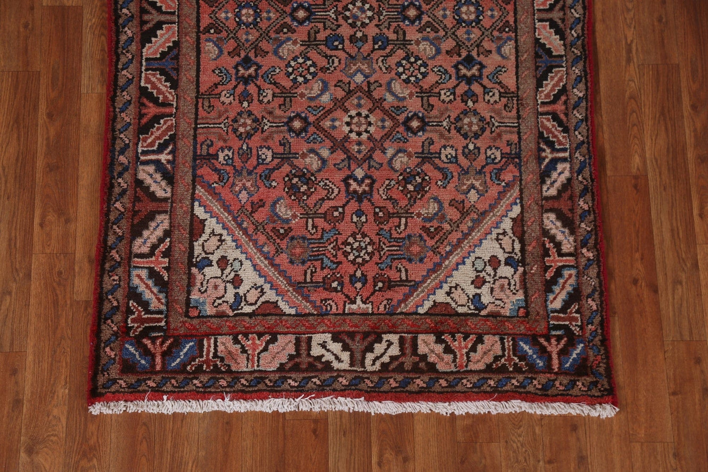 Vintage Wool Hamedan Persian Runner Rug 3x10