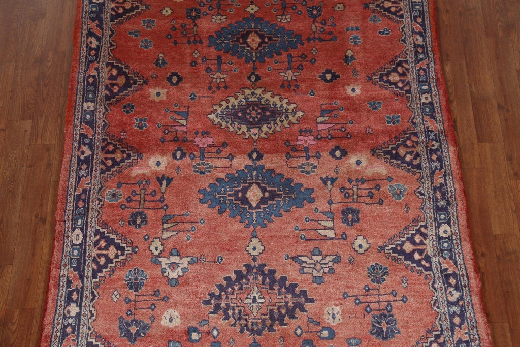 Geometric Red Viss Persian Runner Rug 4x11