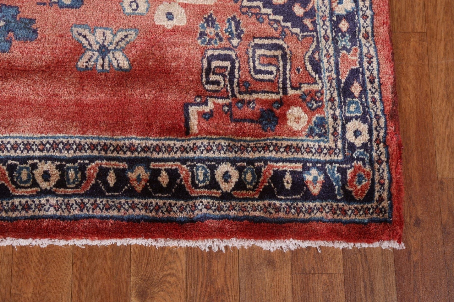 Geometric Red Viss Persian Runner Rug 4x11