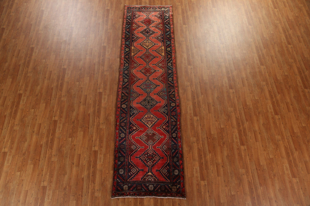 Geometric Hamedan Persian Runner Rug 4x12