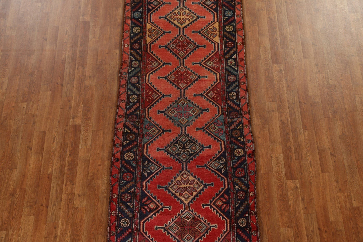 Geometric Hamedan Persian Runner Rug 4x12