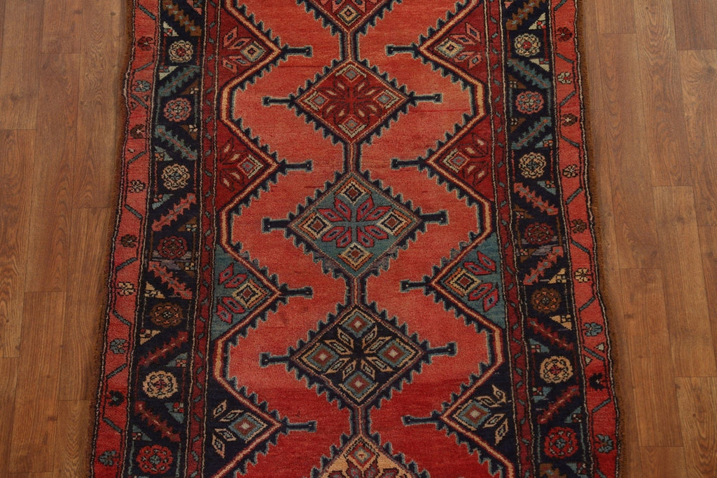 Geometric Hamedan Persian Runner Rug 4x12