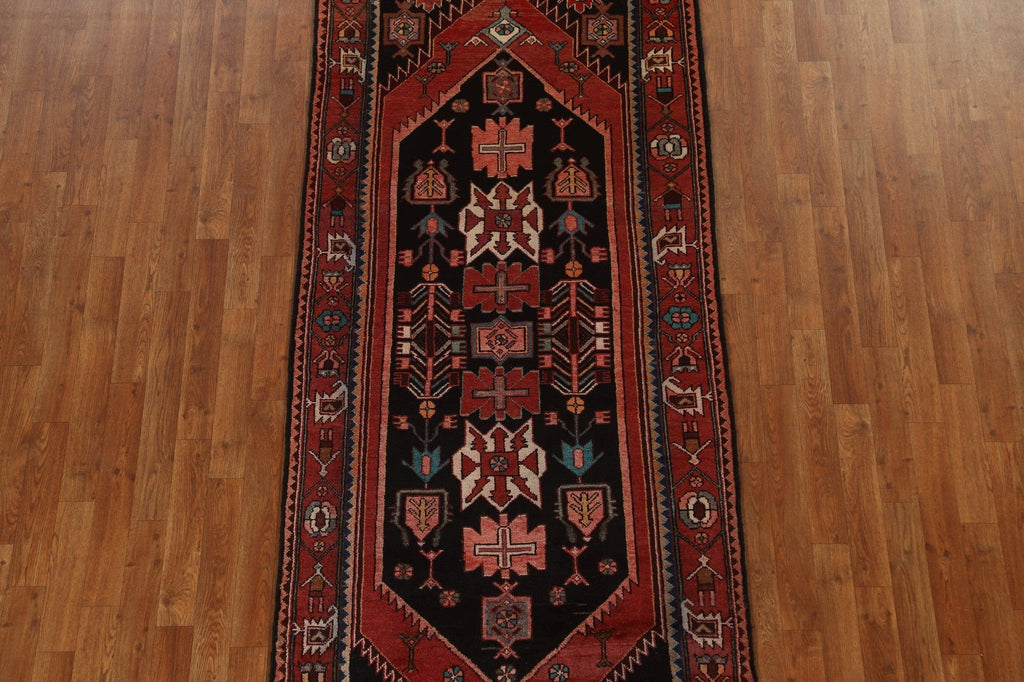 Tribal Geometric Hamedan Persian Runner Rug 4x10