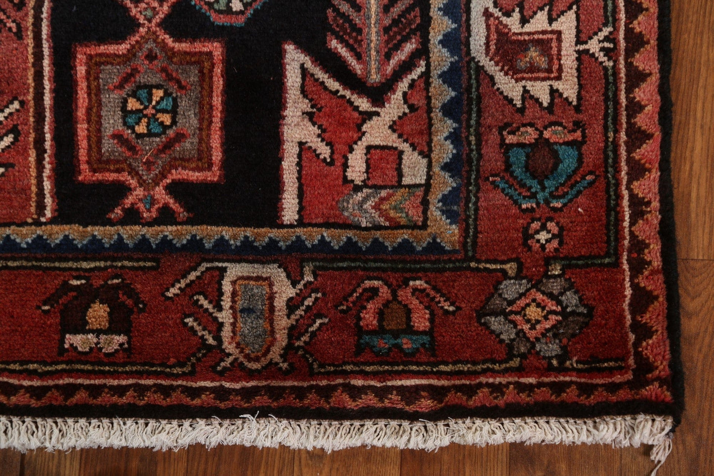 Tribal Geometric Hamedan Persian Runner Rug 4x10