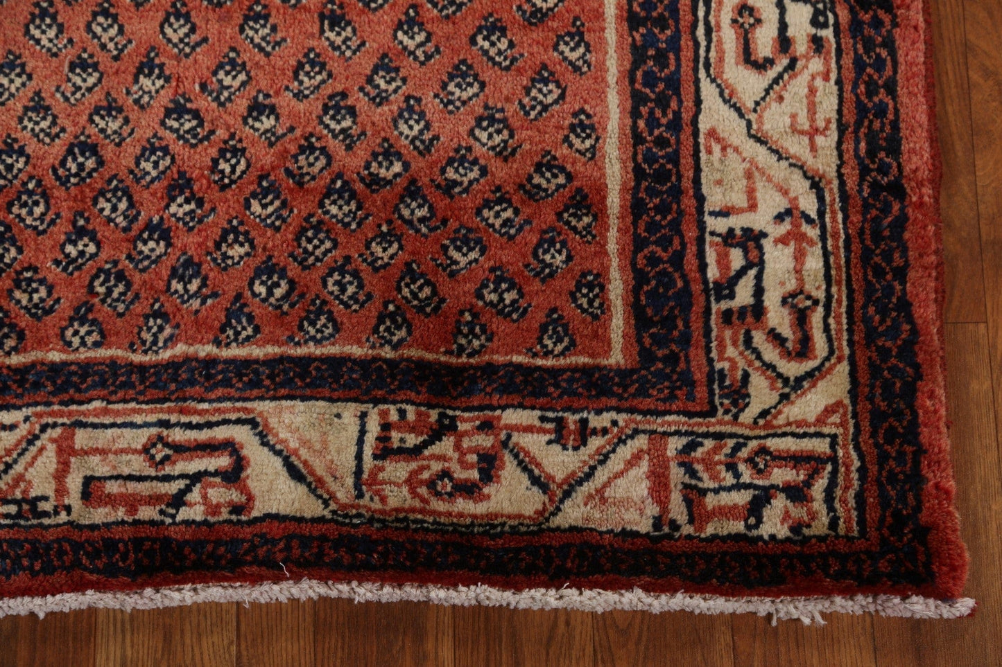 Vintage Boteh Botemir Persian Runner Rug 3x10