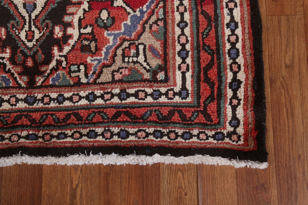 Geometric Wool Hamedan Persian Runner Rug 3x9