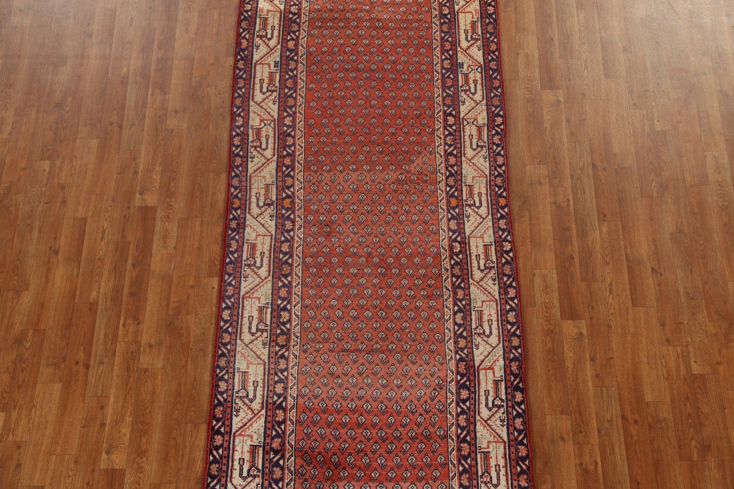 Red Boteh Botemir Persian Runner Rug 4x10