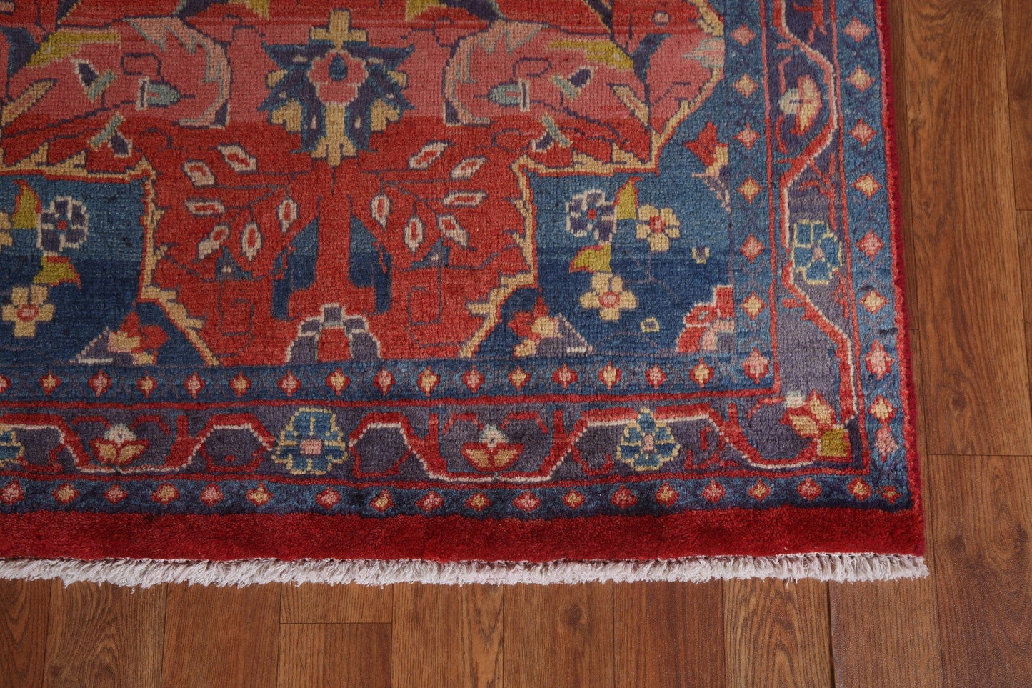 Red Floral Sarouk Persian Runner Rug 3x10