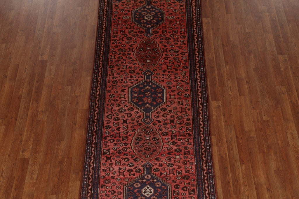 Tribal Geometric Hamedan Persian Runner Rug 4x10