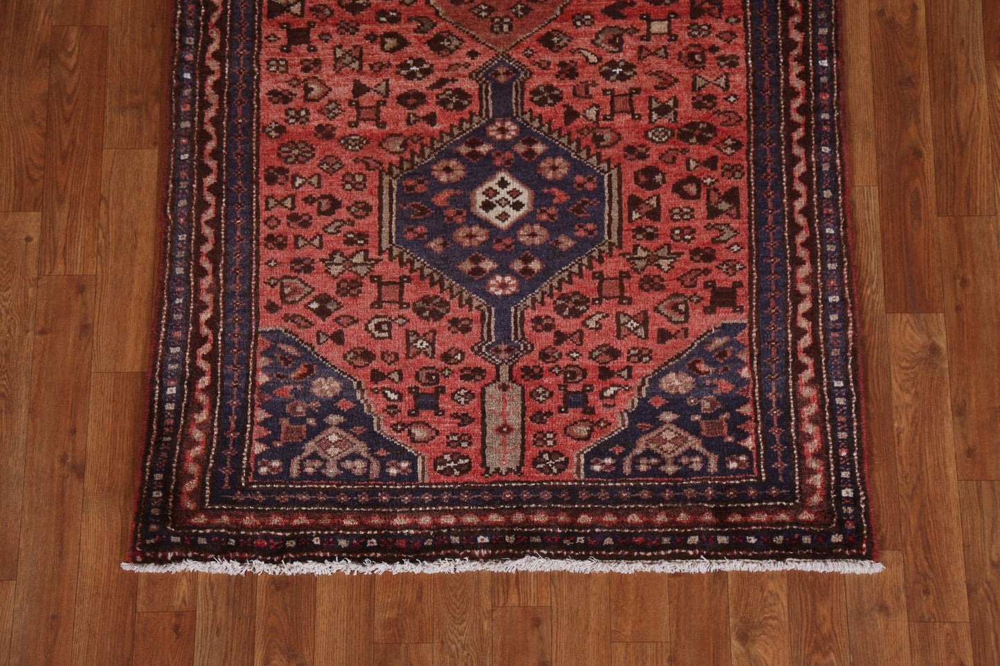 Tribal Geometric Hamedan Persian Runner Rug 4x10