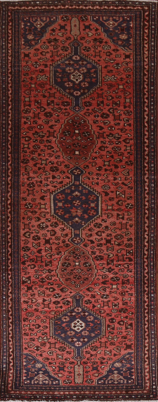 Tribal Geometric Hamedan Persian Runner Rug 4x10