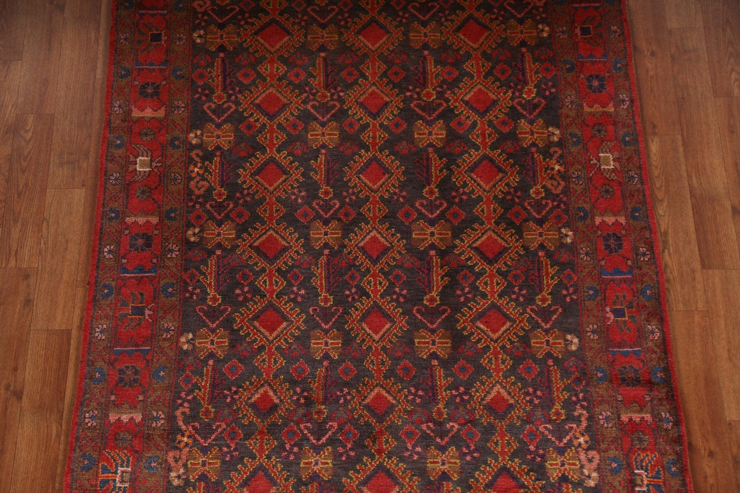 Hand-Knotted Wool Zanjan Persian Runner Rug 4x10