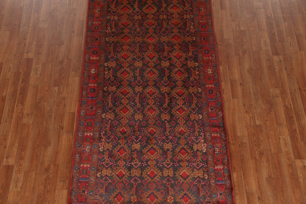 Hand-Knotted Wool Zanjan Persian Runner Rug 4x10