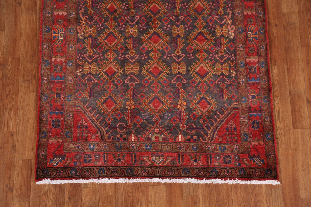 Hand-Knotted Wool Zanjan Persian Runner Rug 4x10