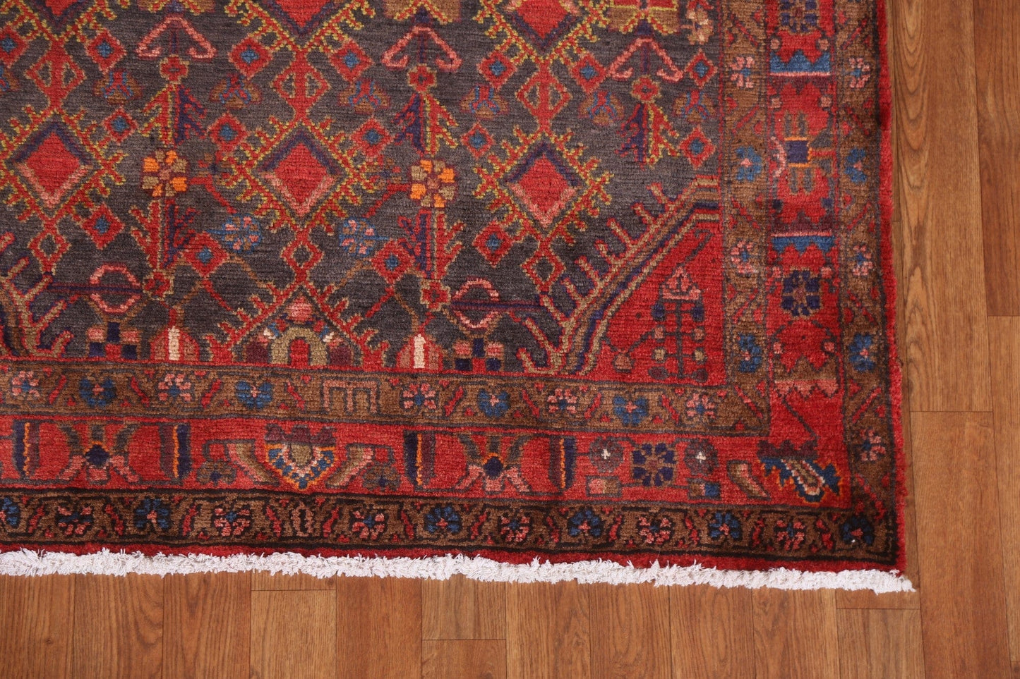 Hand-Knotted Wool Zanjan Persian Runner Rug 4x10