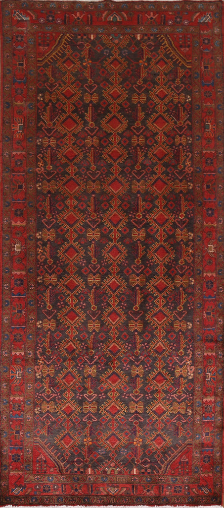 Hand-Knotted Wool Zanjan Persian Runner Rug 4x10