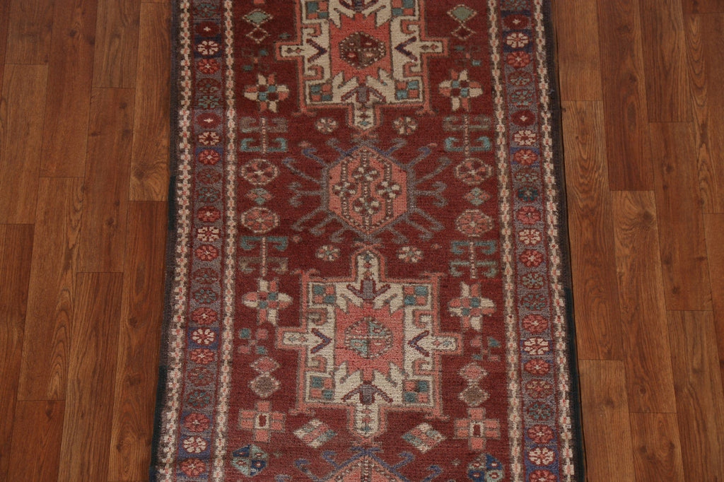 Tribal Geometric Gharajeh Persian Runner Rug 2x8