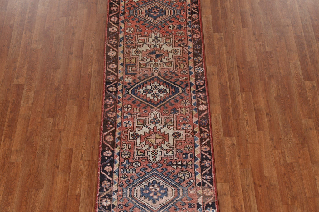 Vintage Wool Heriz Persian Runner Rug 3x10