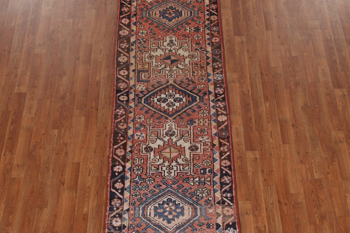 Vintage Wool Heriz Persian Runner Rug 3x10