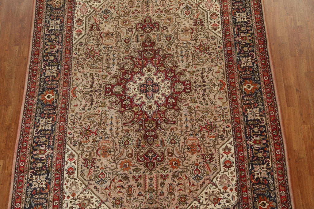 Geometric Wool Tabriz Persian Area Rug 7x10