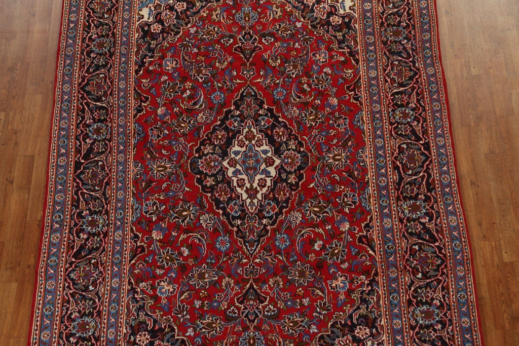 Vintage Wool Floral Kashan Persian Area Rug 6x9