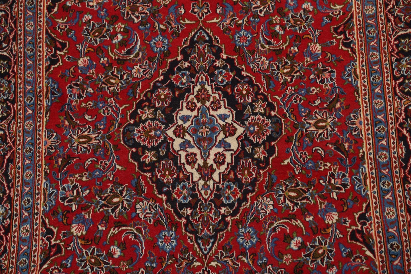 Vintage Wool Floral Kashan Persian Area Rug 6x9