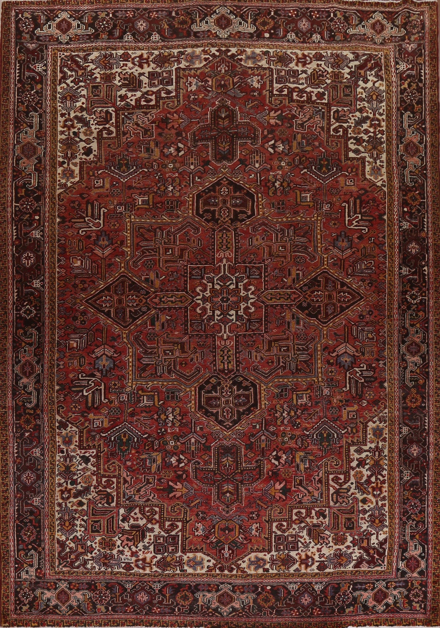 Handmade Wool Heriz Persian Area Rug 10x12