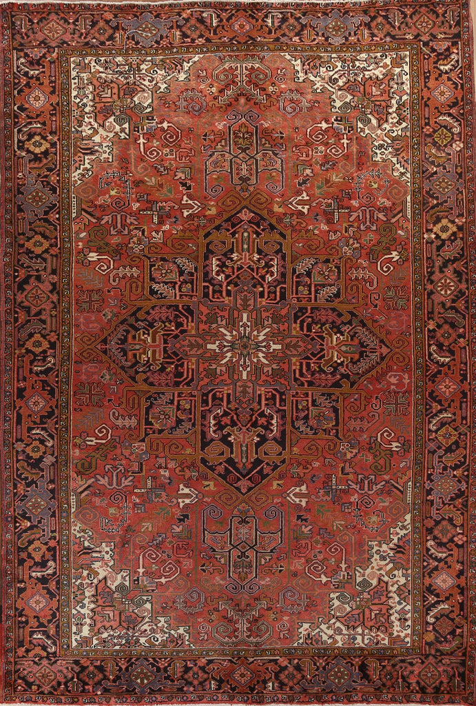 Vintage Wool Heriz Persian Area Rug 10x13